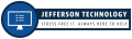 Jefferson Technology logo with the company name, a graphic of a computer, and the text "stress free IT. always here to help."