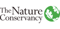 Logo with text that says "The Nature Conservancy" in black with a green earth with white leaves